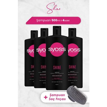Syoss Shine 4x500 ml Şampuan + Şampuan Fırçası