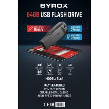 Syrox Bold Design BL64 64 GB Flash Bellek
