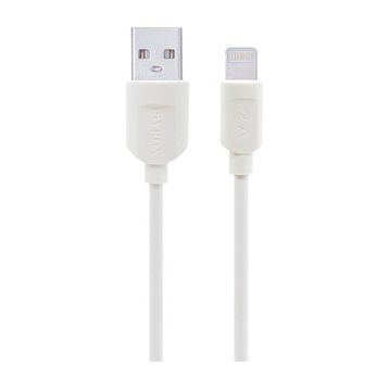 Syrox C12 2.0A 1.1 mt Beyaz Lightning USB Şarj ve Data Kablosu