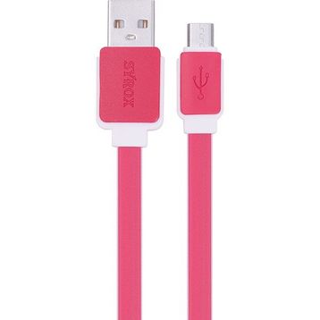 Syrox C63 Yassı 2.0A 1.2 mt Kırmızı Micro USB Şarj ve USB Data Kablosu
