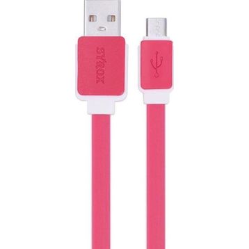Syrox C63 Yassı 2.0A 1.2 mt Kırmızı Micro USB Şarj ve USB Data Kablosu