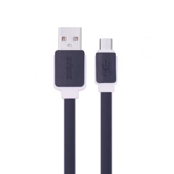 Syrox C63 Yassı 2.0a 1.2 mt Siyah Micro Usb Şarj ve Usb Data Kablosu