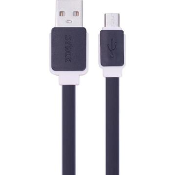 Syrox C63 Yassı 2.0a 1.2 mt Siyah Micro Usb Şarj ve Usb Data Kablosu