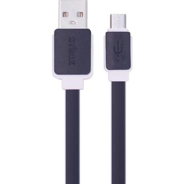 Syrox C63 Yassı 2.0a 1.2 mt Siyah Micro Usb Şarj ve Usb Data Kablosu