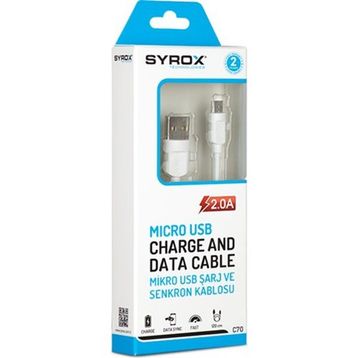 Syrox C70 Micro USB 2.0A Hızlı Şarj Ve Data Kablosu