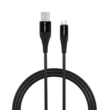 Syrox C89 2.0A 1 mt Micro USB Metal Siyah Data Şarj Kablosu