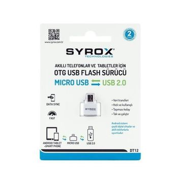 Syrox DT12 USB Giriş Micro Uç Çıkışlı Otg Dönüştürücü