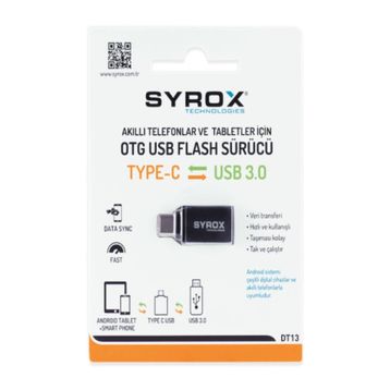 Syrox DT13 USB Giriş Type-C Uç Çıkışlı Otg Dönüştürücü