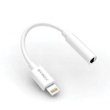 Syrox DT22L-A Lightning 3.5 mm Beyaz AUX Dönüştürücü