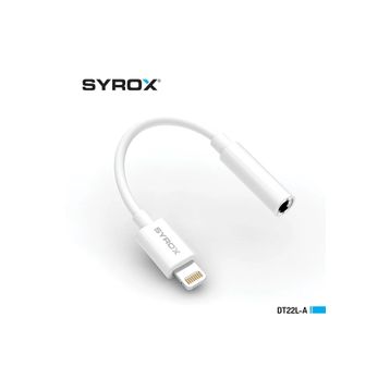 Syrox DT22L-A Lightning 3.5 mm Beyaz AUX Dönüştürücü