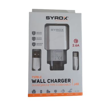 Syrox J48 Type-C Girişli 2.6A Hızlı Şarj