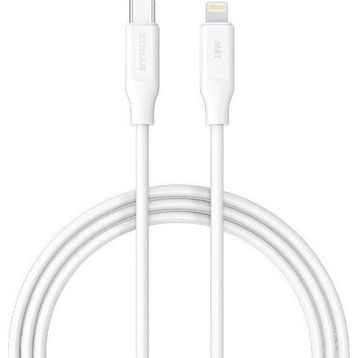 Syrox PD18LK 3.0A 18W 1 mt Type-C Lightning Beyaz Şarj ve Data Kablosu