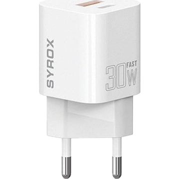 Syrox PDQ30B 30W PD QC 4.0 1X USB-A+1X Type-C Port Çıkışlı Şarj Cihazı