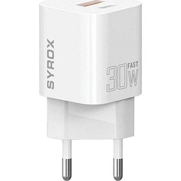 Syrox PDQ30B 30W PD QC 4.0 1X USB-A+1X Type-C Port Çıkışlı Şarj Cihazı