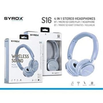 Syrox S16M Mavi Bluetooth Kulaklık