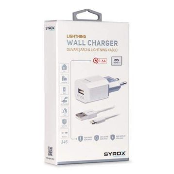 Syrox SYX-J46 iPhone 1.6 mAh 1 mt Hızlı Şarj Cihazı