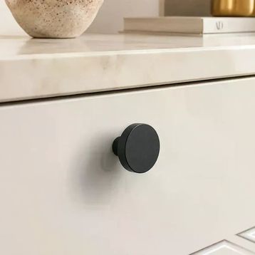 System 38 mm SY1910 0038 AL6 Siyah Düğme Kulp