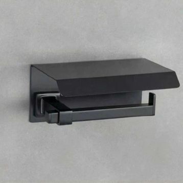 System BA1006 011 AL6 Q-Line Kapaklı Siyah Tuvalet Kağıtlığı