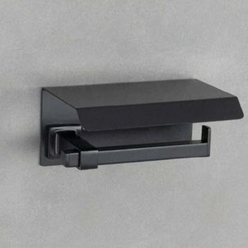 System BA1006 011 AL6 Q-Line Kapaklı Siyah Tuvalet Kağıtlığı