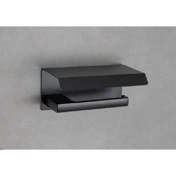 System BA1019 011 AL6 Flat Kapaklı Siyah Tuvalet Kağıtlığı