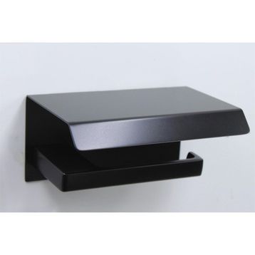 System BA1019 011 AL6 Flat Kapaklı Siyah Tuvalet Kağıtlığı