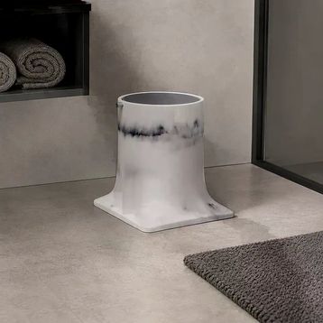System BA4007 030 R3-CR Beyaz Krom Çöp Kovası