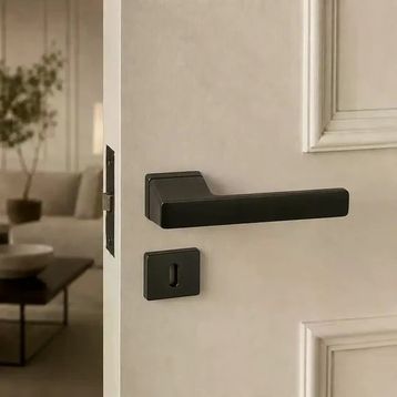 System HA200RO15 AL6 Coral Mat Siyah Rozetli Kapı Kolu