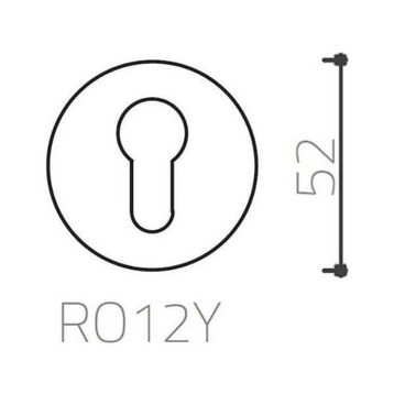 System RO12W ABM Antik Saten Mat Plus Banyo Kapı Rozeti