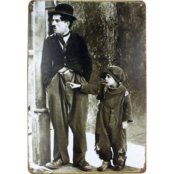 T-Bek Dekoratif Vintage Chaplin 20x30 cm Metal Pano Poster