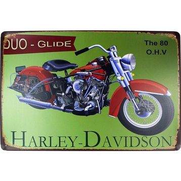 T-Bek Dekoratif Vintage Harley Motor 20x30 cm Metal Pano Poster