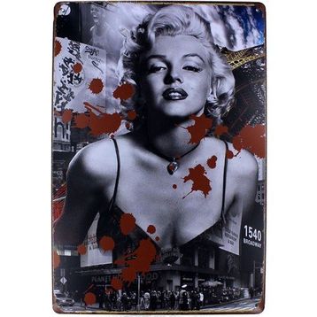 T-Bek Dekoratif Vintage Monroe 20x30 cm Metal Pano Poster