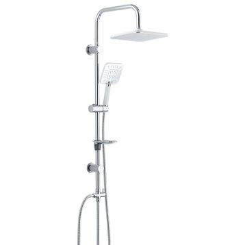 T-may Banyo Çamlıca Robot Kare Krom Paslanmaz Tepe Duş Takımı Seti