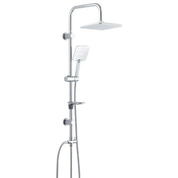 T-may Banyo Çamlıca Robot Kare Krom Paslanmaz Tepe Duş Takımı Seti