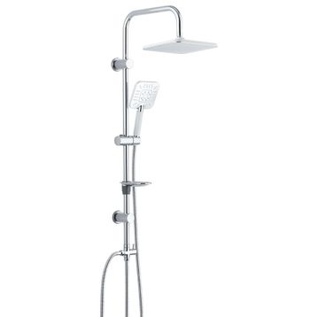 T-may Banyo Çamlıca Robot Kare Krom Paslanmaz Tepe Duş Takımı Seti