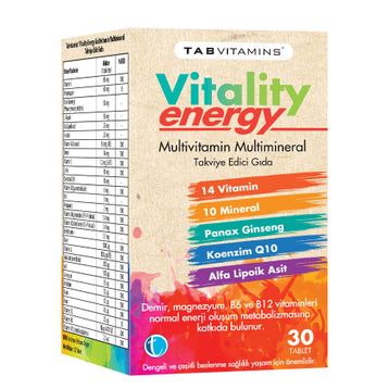 Tab Vitamins Vitality Energy 30 Tablet