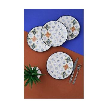 Tabak Evi Porselen Audrey 20 CM 4 Kişilik 4 Parça Pasta Takımı