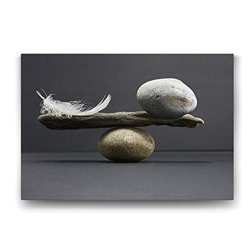 Tablo 360 Taş Ve Tüy Dengesi 45x30cm Tablo