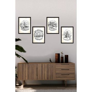 Tablo Center SET 4 Parçalı Çerçeveli Tablo
