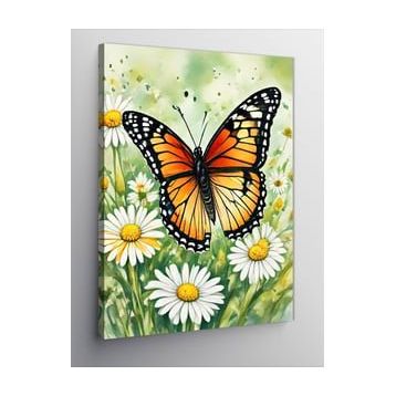 Tablo Kanvas Kelebek Papatya 60x80 cm Tablo