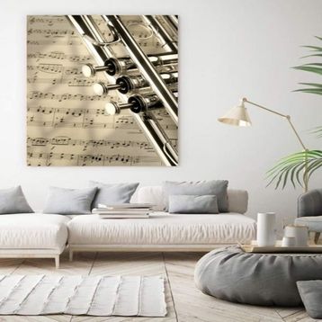 Tablolife Gümüş Saksafon 60 x 90 cm Kanvas Tablo