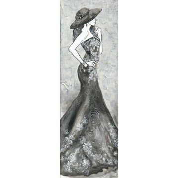 Tablolife Siyah Elbiseli Kadın 60x90 cm Kanvas Tablo