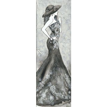 Tablolife Siyah Elbiseli Kadın 60x90 cm Kanvas Tablo