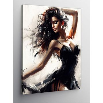 Tablolife Siyah Elbiseli Kadın 60x90 cm Kanvas Tablo