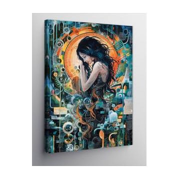 Tablolife Siyah Elbiseli Kadın 60x90 cm Kanvas Tablo