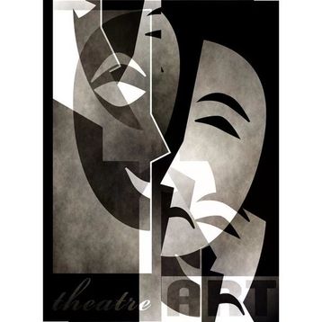 Tablolife Tiyatro Maskeleri 60 x 90 cm Kanvas Tablo