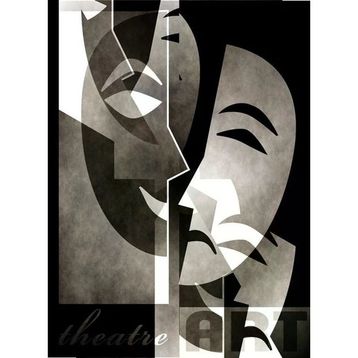 Tablolife Tiyatro Maskeleri 60 x 90 cm Kanvas Tablo