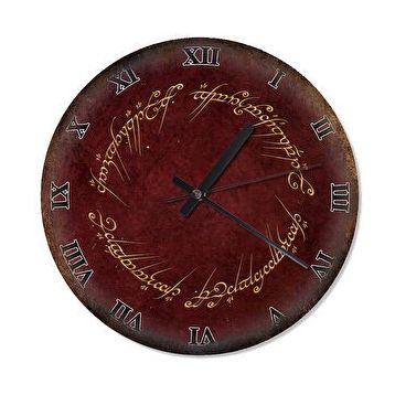Tablomega Eski Zeminde Yüzüklerin Efendisi Sembolü Analog 30 X 30 Cm Duvar Saati