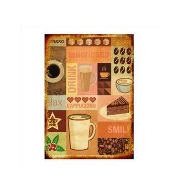 Tablomega Kahve Çeşitleri2 25x35 cm Ahşap Tablo