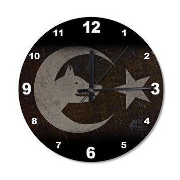 Tablomega Kurt Bayrak Analog 50x50 cm Duvar Saati