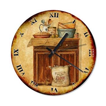 Tablomega Mutfak Dolabı Retro 30x30 cm Duvar Saati